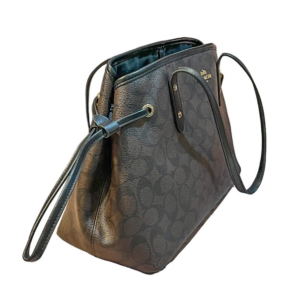 Coach Signature Drawstring Carryall Shoulder Bag - Picture 6 of 11